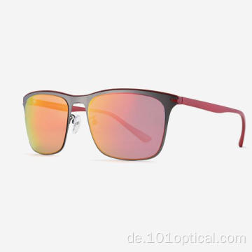 Quadratische Metall-Sonnenbrille für Damen und Herren